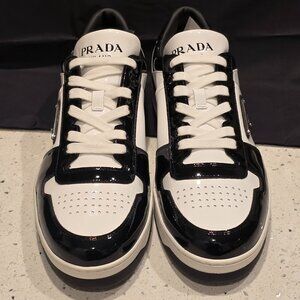 Prada Downtown Black Patent Leather Men Sneaker